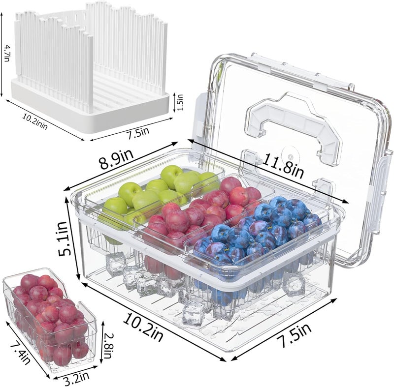 LLMRR Bread Box with Slicer & Ice Chilled Condiment Caddy, Portable Airtight Bread Storage Container with Lid Handle for Kitchen Counter, Bread Keeper for Homemade Bread,Toast, Bagel, Cookies, White - Image 3